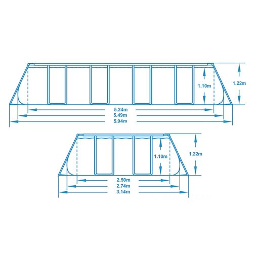 Keretes kerti medence 549 x 274 x 122 cm 17 az 1-ben Bestway 56710