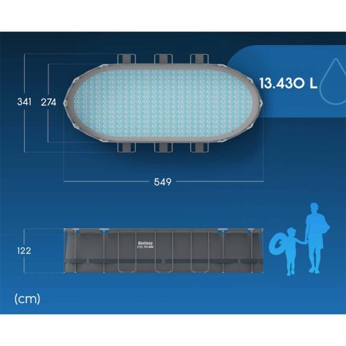 Keretes kerti medence 549 x 274 x 122 cm 12 az 1-ben Bestway 56710