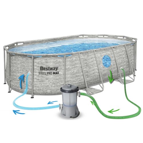 Keretes kerti medence 427 x 250 x 100 cm 12 az 1-ben Bestway 56714N