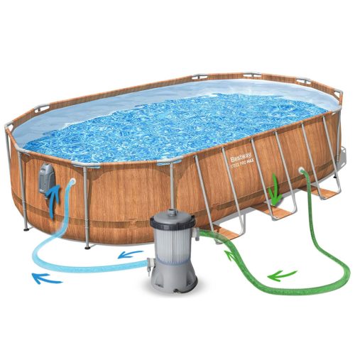 Keretes kerti medence 610 x 366 x 122 cm 13 az 1-ben Bestway 56719N