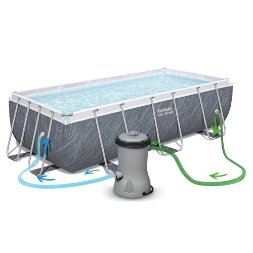 Keretes kerti medence 404 x 201 x 100 cm 11 az 1-ben Bestway 56721