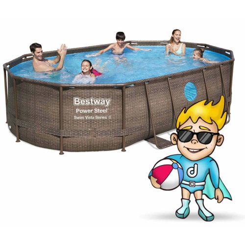 Keretes kerti medence 488 x 305 x 107 cm 12 az 1-ben Bestway 56946