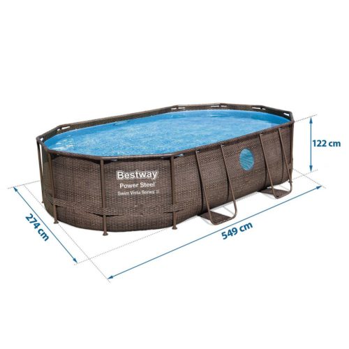 Keretes kerti medence 488 x 305 x 107 cm 12 az 1-ben Bestway 56946