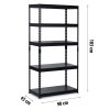 Fém raktári polc 183 x 90 x 45 cm Humberg HR-700 fekete