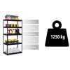 Fém raktári polc 183 x 90 x 45 cm Humberg HR-700 fekete