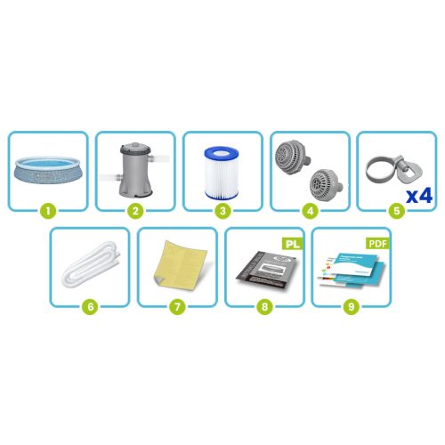 Basen ogrodowy rozporowy 396 x 84 cm 9w1 Bestway 57376N