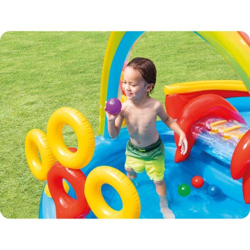 Szivárvány felfújható játszótér 297 x 193 x 135 cm INTEX 57453