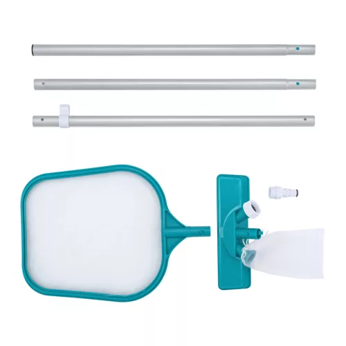 Medencetisztító készlet, 167 cm-es pálca + porszívó + Bestway 58013 háló