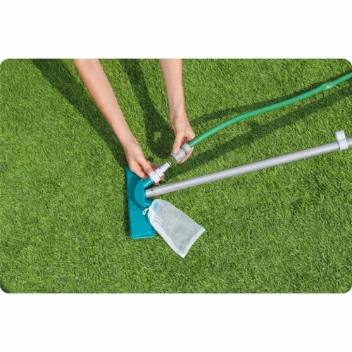 Medencetisztító készlet, 167 cm-es pálca + porszívó + Bestway 58013 háló