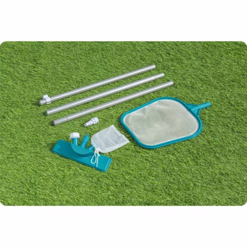 Medencetisztító készlet, 167 cm-es pálca + porszívó + Bestway 58013 háló