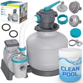   Homokszivattyú medencékhez 11355 L/h Bestway 58486 + többfunkciós tabletták
