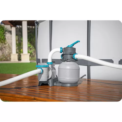 Bestway FlowClear homokszűrős szivattyú úszómedencékhez + többfunkciós tabletták, 6056 l/h - Bestway 58497