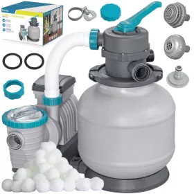   Bestway Flowclear homokszűrős vízforgató rendszer időzítővel úszómedencékhez + szűrőgolyók, 8327l/h - Bestway 58499
