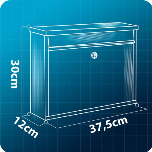 Postafiók 37,5x30,5x12 cm fekete HM-860
