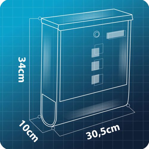 Postafiók 34x30,5x10 cm antracit HM-861