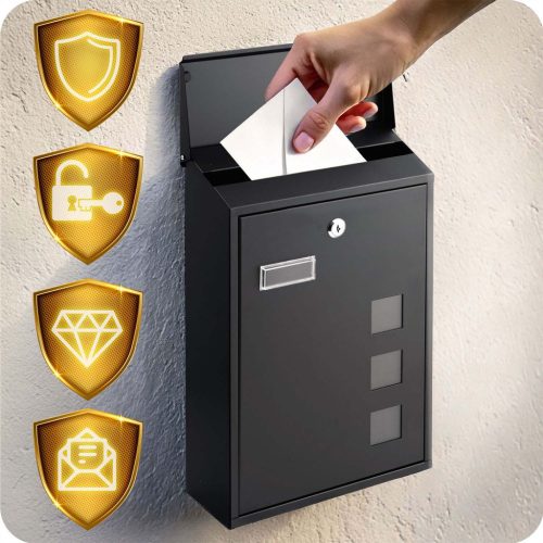 Postafiók 39x25,5x12 cm fekete HM-864