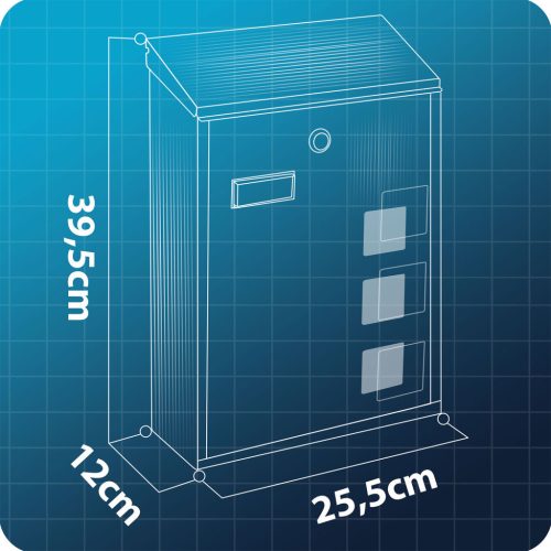 Postafiók 39x25,5x12 cm fekete HM-864