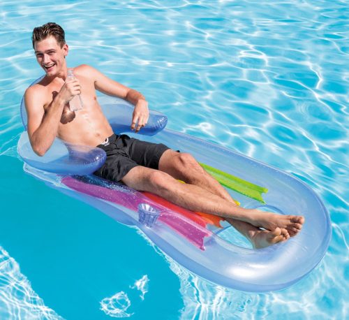 Matrac, fotel napozáshoz és úszáshoz 2 az 1-ben King Cool 160 x 85 cm INTEX 58802 ezüst