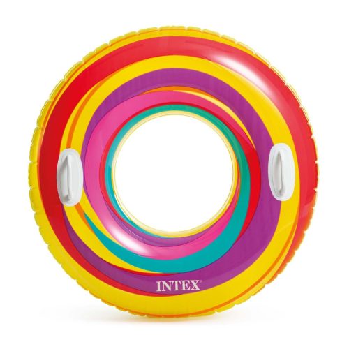 Úszógyűrű sárga csíkos 91 cm Intex