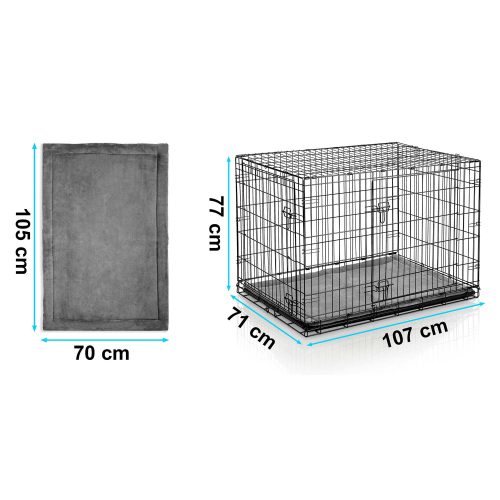Fém kutyakennel ketrec + ágy 107 x 71 x 77 cm PH-202