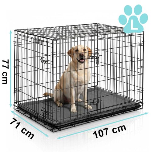 Fém kutyakennel ketrec + ágy 107 x 71 x 77 cm PH-202