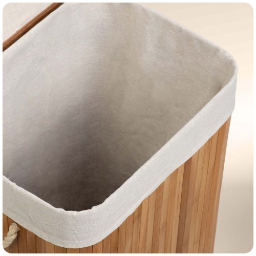 Bambusz szennyeskosár fedéllel 72 l Massido