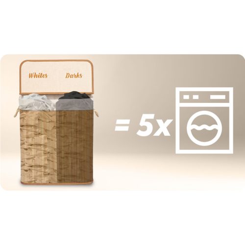 Bambusz szennyeskosár fedéllel 100 l Massido