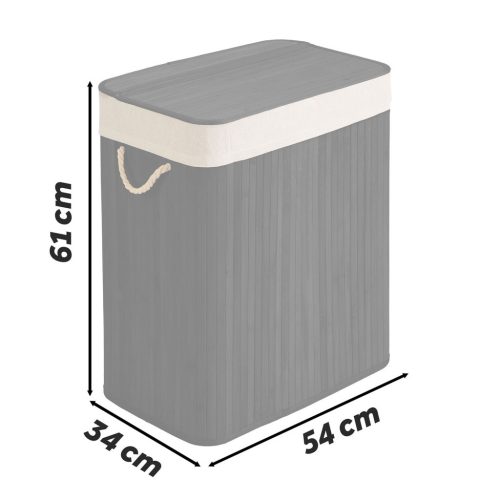 Bambusz szennyeskosár fedéllel 100 l Massido