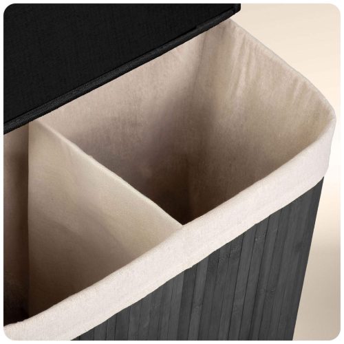 Bambusz szennyeskosár fedéllel 100 l Massido