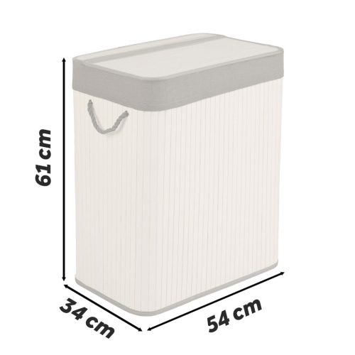 Bambusz szennyeskosár fedéllel 100 l Massido