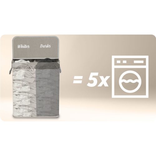 Bambusz szennyeskosár fedéllel 100 l Massido