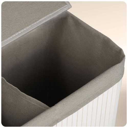 Bambusz szennyeskosár fedéllel 100 l Massido