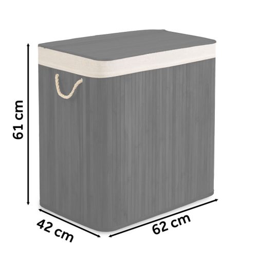 Bambusz szennyeskosár fedéllel 150 l Massido