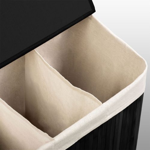 Bambusz szennyeskosár fedéllel 150 l Massido