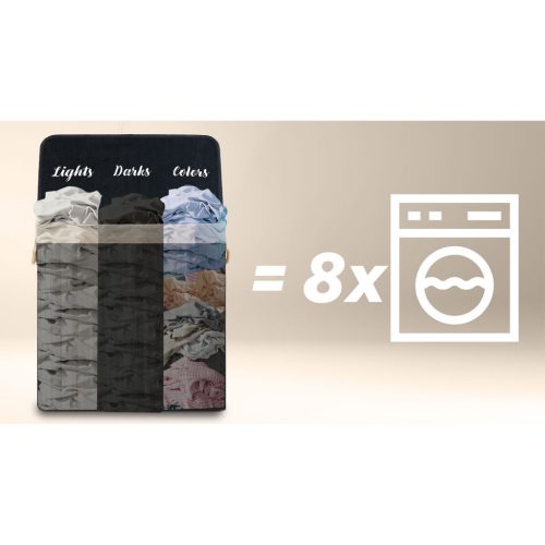 Bambusz szennyeskosár fedéllel 150 l Massido