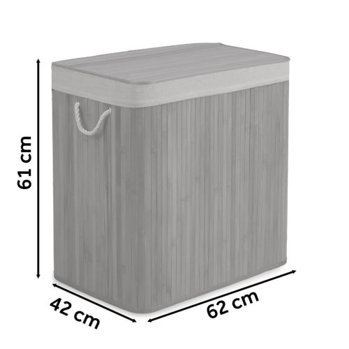 Bambusz szennyeskosár fedéllel 150 l Massido