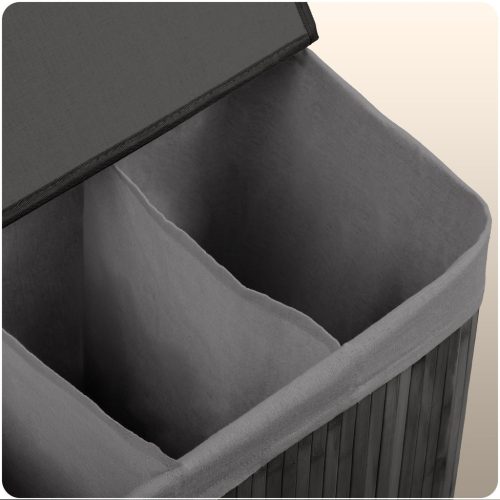 Bambusz szennyeskosár fedéllel 150 l Massido