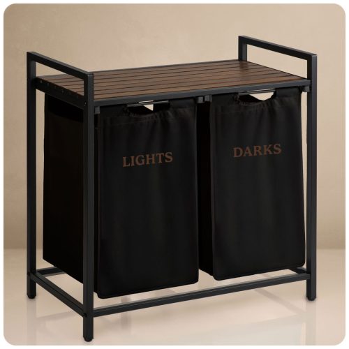 Kétkamrás szennyeskosár 80 l-es Massido vázon