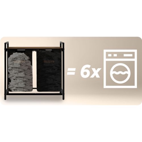 Kétkamrás szennyeskosár 80 l-es Massido vázon