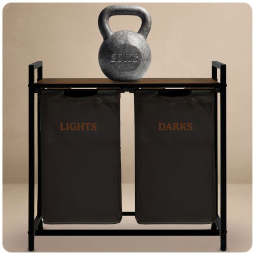 Kétkamrás szennyeskosár 80 l-es Massido vázon