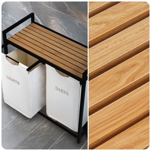 Kétkamrás szennyeskosár 80 l-es Massido vázon