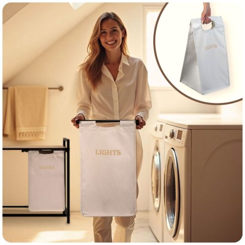 Kétkamrás szennyeskosár 80 l-es Massido vázon