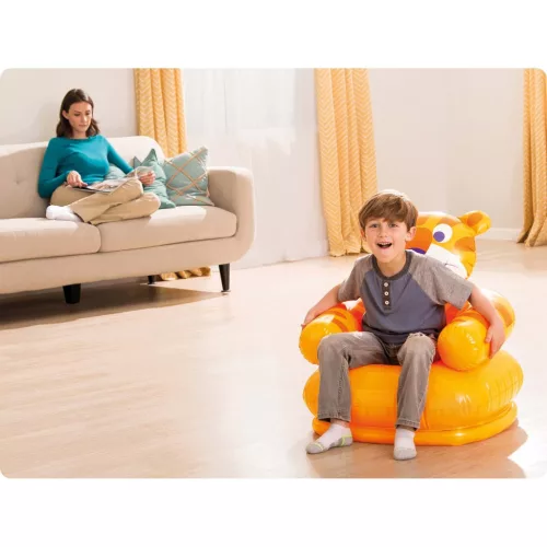 Felfújható gyermekfotel Vidám Állatok 65 x 64 cm Intex 68556 medve