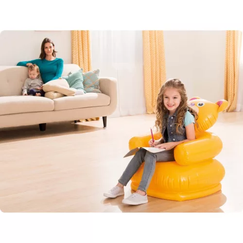 Felfújható gyermekfotel Vidám Állatok 65 x 64 cm Intex 68556 medve