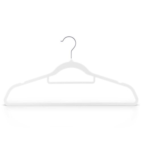 Vállfa, bársonyos ruhaakasztó 20 db-os készlet, csúszásmentes , fehér - MS-859 Massido