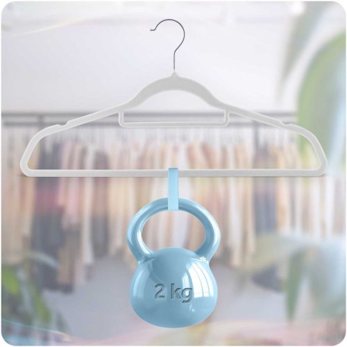 Vállfa, bársonyos ruhaakasztó 20 db-os készlet, csúszásmentes , szürke - MS-859 Massido