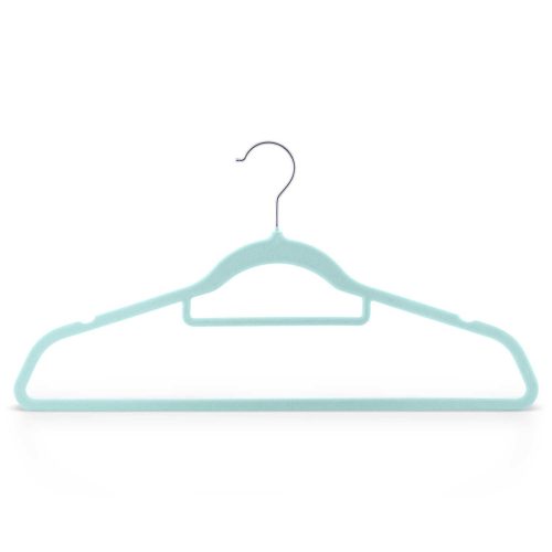 Vállfa, bársonyos ruhaakasztó 20 db-os készlet, csúszásmentes , menta - MS-859 Massido