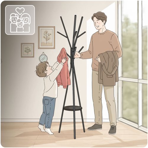 Ruhaakasztó állvány polccal - Massido MS-869 