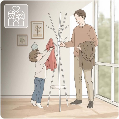 Ruhaakasztó állvány polccal - Massido MS-869