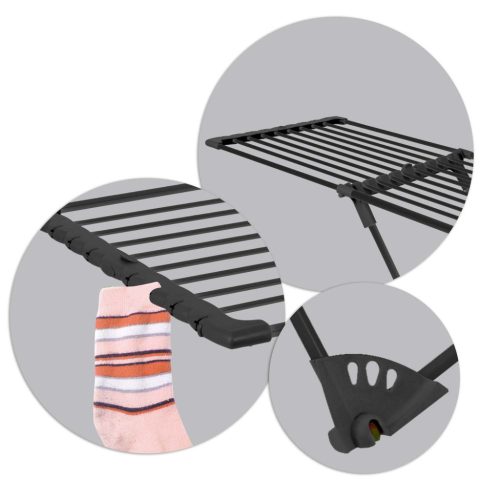 Ursula teleszkópos ruhaszárító kerekekkel , max 20m , zoknitartóval - Massido